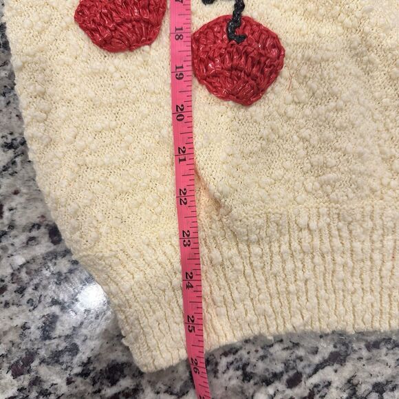 Vintage Leau Vive Sweater Women’s Size Small Fruit Kitschy Statement Dead Stock - Picture 4 of 8